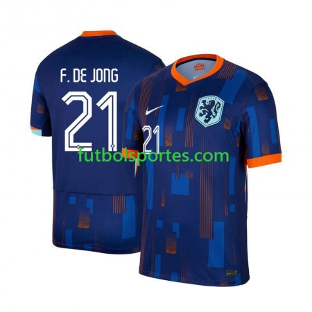 Camiseta Países Bajos Frenkie de Jong 21 Segunda Equipación Euro 2024